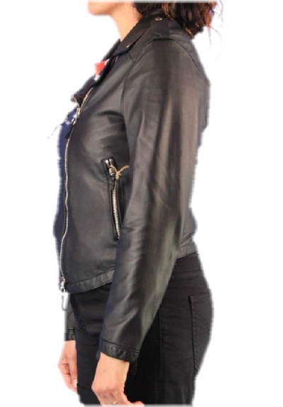 Shop Delan Women's Black Leather Outerwear Jacket