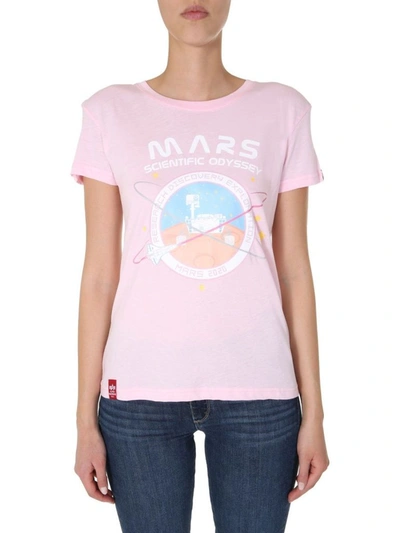 Shop Alpha Industries Women's Pink Cotton T-shirt
