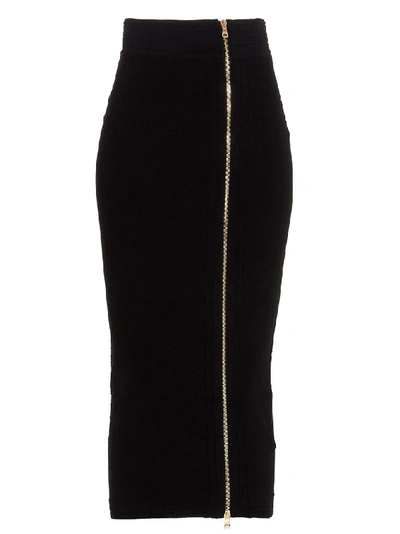 Shop Balmain Women's Black Viscose Skirt