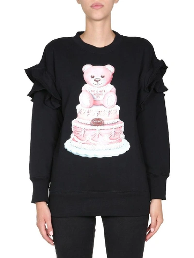 Shop Moschino Women's Black Cotton Sweatshirt