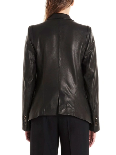 Shop Ann Demeulemeester Women's Black Leather Blazer