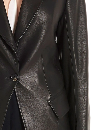 Shop Ann Demeulemeester Women's Black Leather Blazer