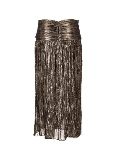 Shop Saint Laurent Women's Bronze Silk Skirt