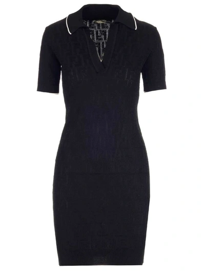 Shop Fendi Women's Black Cotton Dress