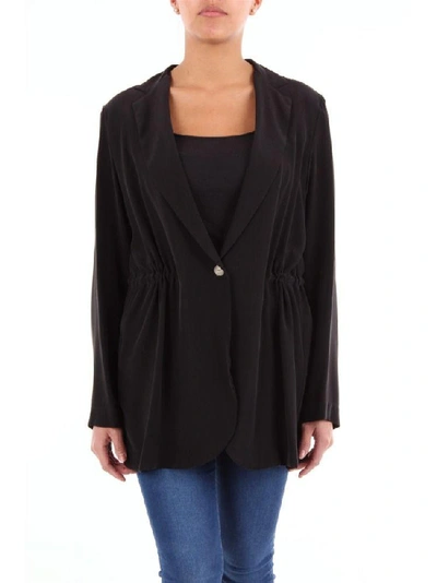 Shop Alysi Women's Black Silk Blazer