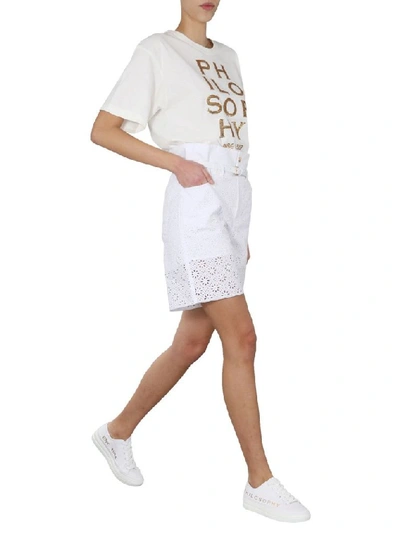 Shop Philosophy Women's White Cotton Shorts