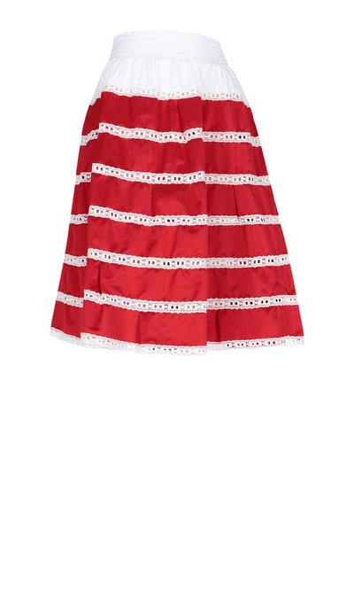 Shop Prada Women's Red Silk Skirt