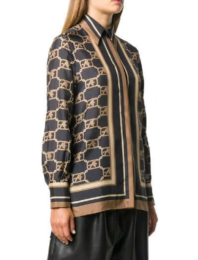 Shop Alberta Ferretti Women's Brown Silk Shirt