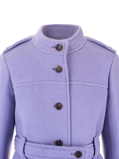 Shop Chloé Women's Purple Wool Coat