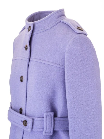 Shop Chloé Women's Purple Wool Coat