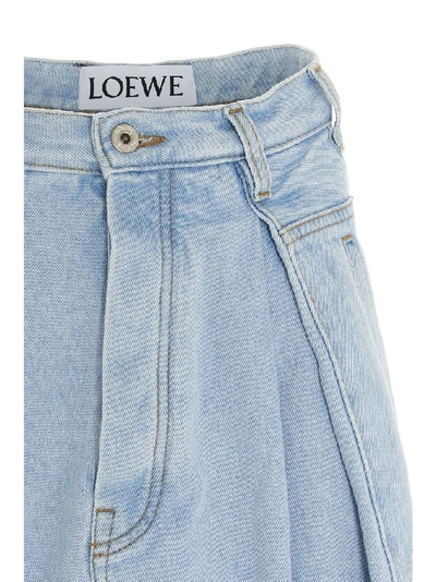 Shop Loewe Women's Light Blue Cotton Jeans