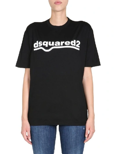Shop Dsquared2 Women's Black Cotton T-shirt