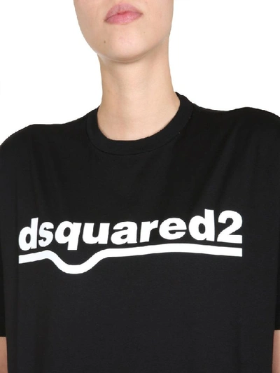 Shop Dsquared2 Women's Black Cotton T-shirt