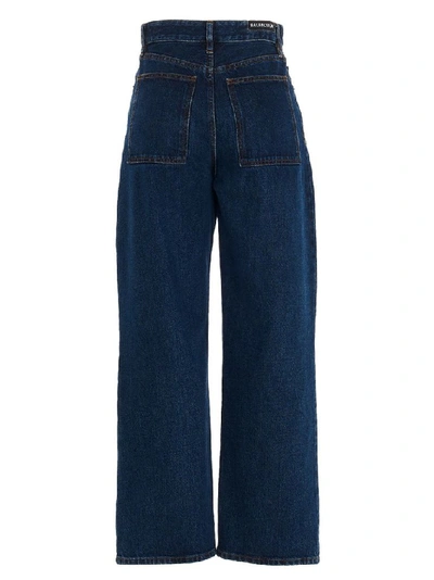 Shop Balenciaga Women's Blue Cotton Jeans