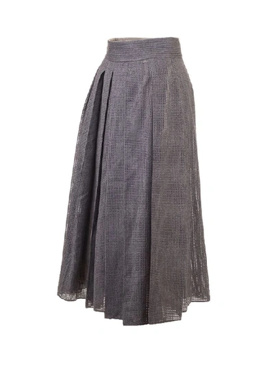 Shop Fendi Women's Grey Wool Skirt