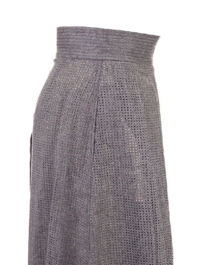 Shop Fendi Women's Grey Wool Skirt