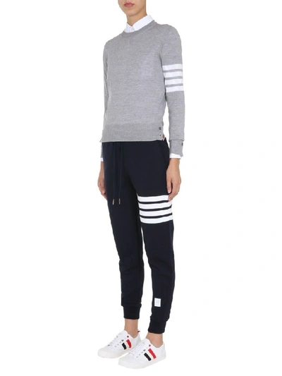 Shop Thom Browne Women's Grey Wool Sweater