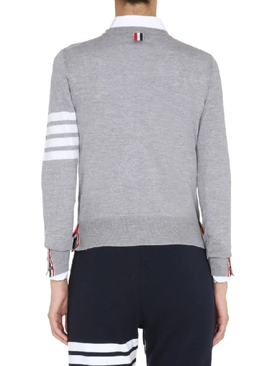 Shop Thom Browne Women's Grey Wool Sweater