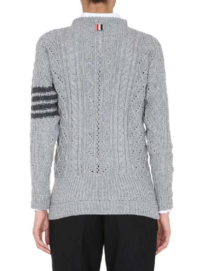 Shop Thom Browne Women's Grey Wool Sweater