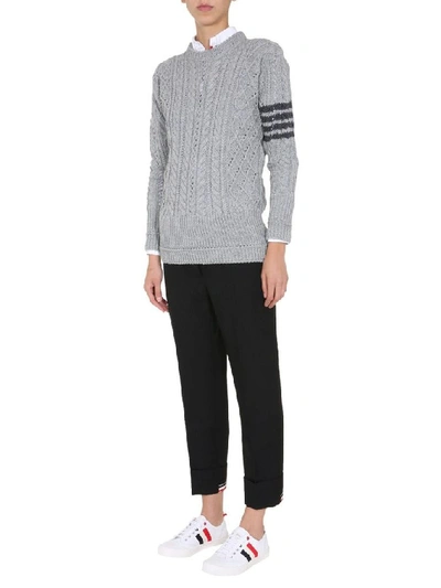 Shop Thom Browne Women's Grey Wool Sweater