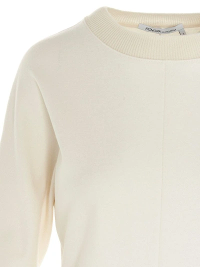 Shop Agnona Women's White Wool Sweater