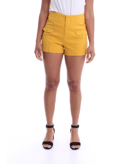 Shop Molly Bracken Women's Yellow Cotton Shorts