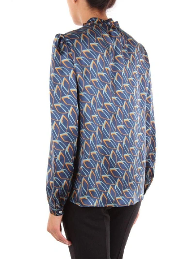 Shop Barba Women's Blue Silk Blouse