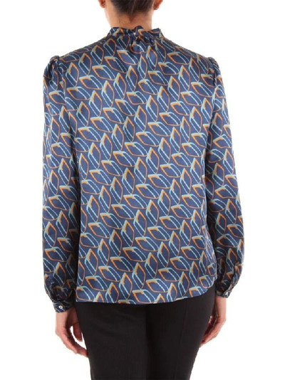 Shop Barba Women's Blue Silk Blouse