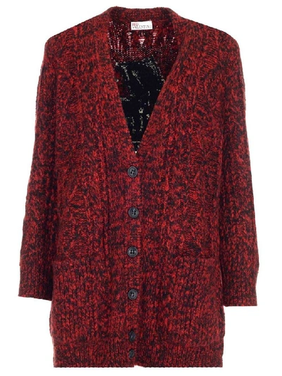 Shop Red Valentino Women's Burgundy Wool Cardigan
