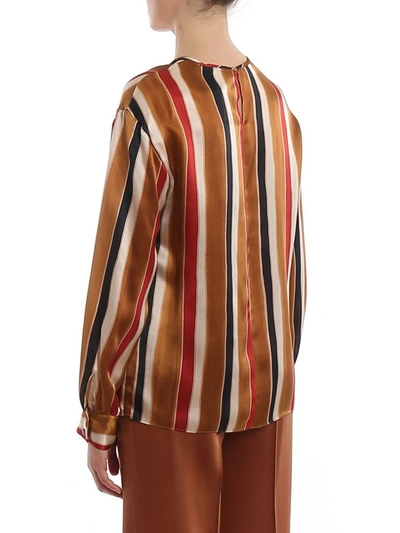 Shop Max Mara Studio Women's Brown Silk Blouse