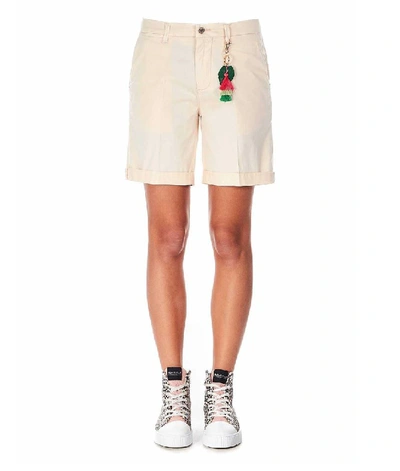 Shop Guess Women's Beige Cotton Shorts