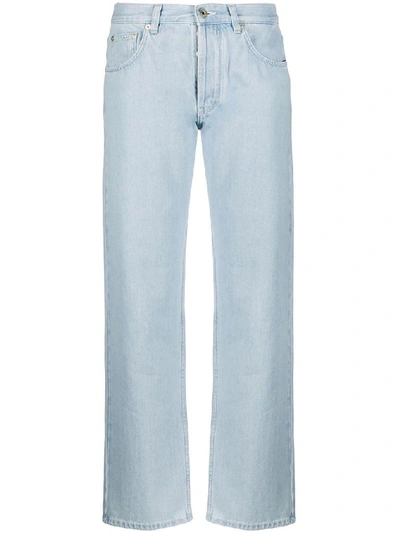 Shop Loewe Women's Light Blue Cotton Jeans