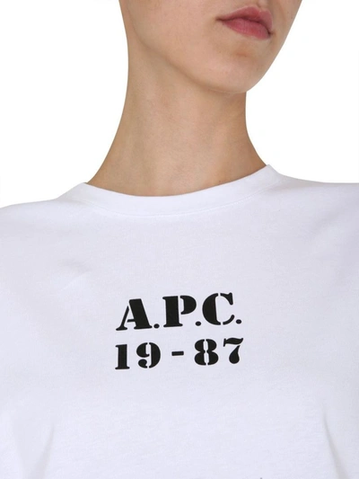Shop Apc A.p.c. Women's White Cotton T-shirt