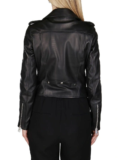 Shop Manokhi Women's Black Leather Outerwear Jacket