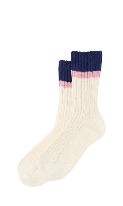 Shop Prada Women's Beige Cotton Socks