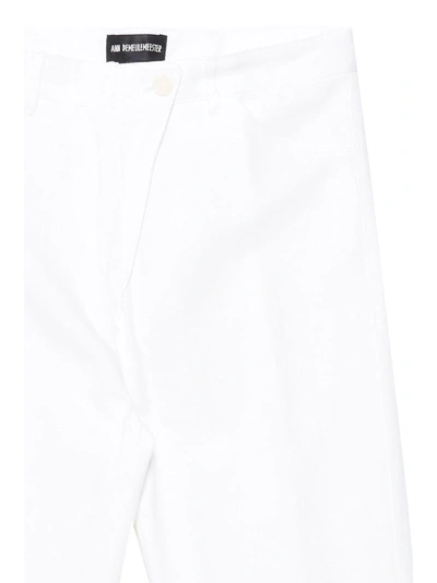 Shop Ann Demeulemeester Women's White Cotton Pants