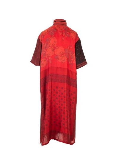 Shop Marine Serre Women's Red Silk Dress