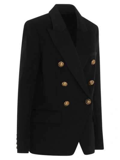 Shop Balmain Women's Black Wool Blazer