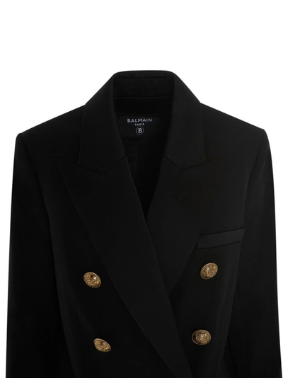 Shop Balmain Women's Black Wool Blazer