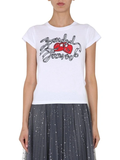 Shop Red Valentino Women's White Cotton T-shirt