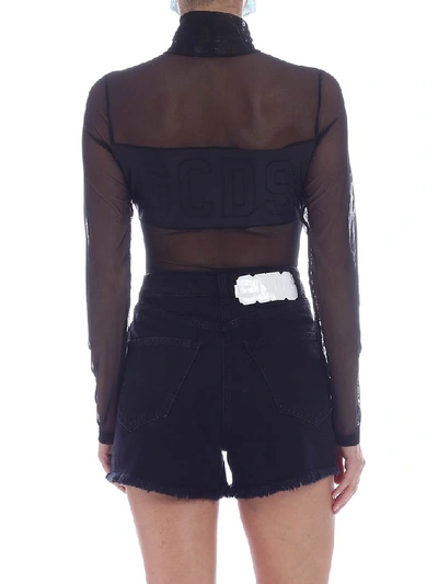 Shop Gcds Women's Black Polyamide Bodysuit