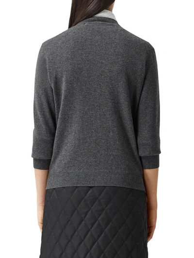 Shop Burberry Women's Grey Cashmere Sweater