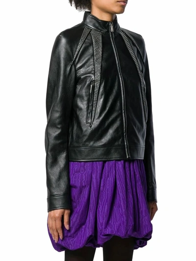 Shop Saint Laurent Women's Black Leather Outerwear Jacket