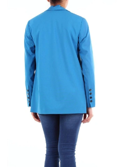 Shop Alysi Women's Light Blue Wool Blazer