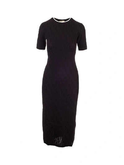 Shop Fendi Women's Black Cotton Dress