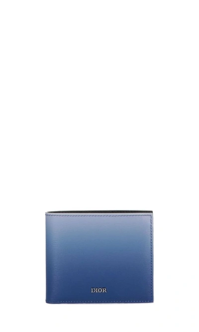 Shop Dior Men's Blue Leather Wallet