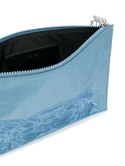 Shop Kenzo Men's Light Blue Polyester Pouch