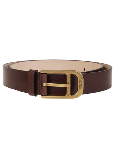 Shop Alexander Mcqueen Men's Brown Leather Belt