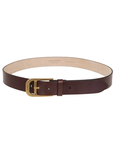 Shop Alexander Mcqueen Men's Brown Leather Belt