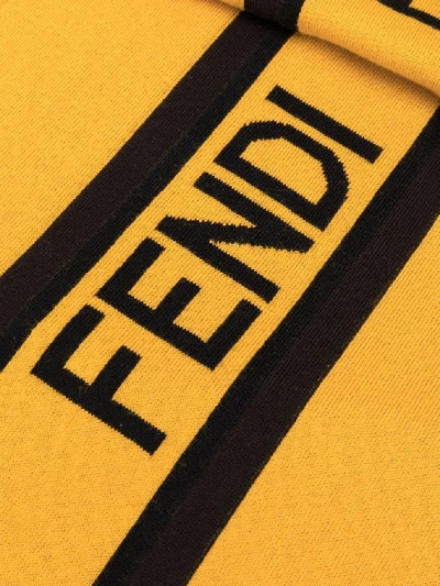 Shop Fendi Men's Yellow Cotton Scarf